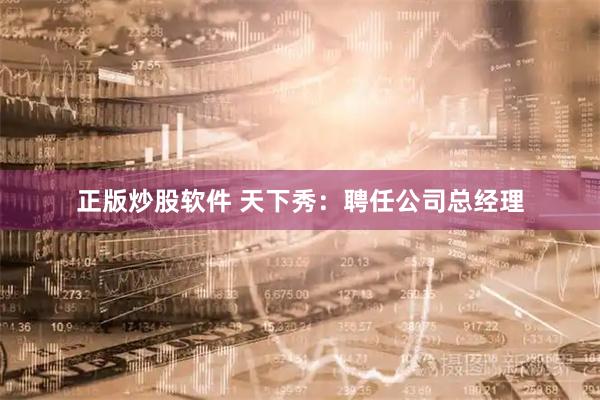 正版炒股软件 天下秀：聘任公司总经理